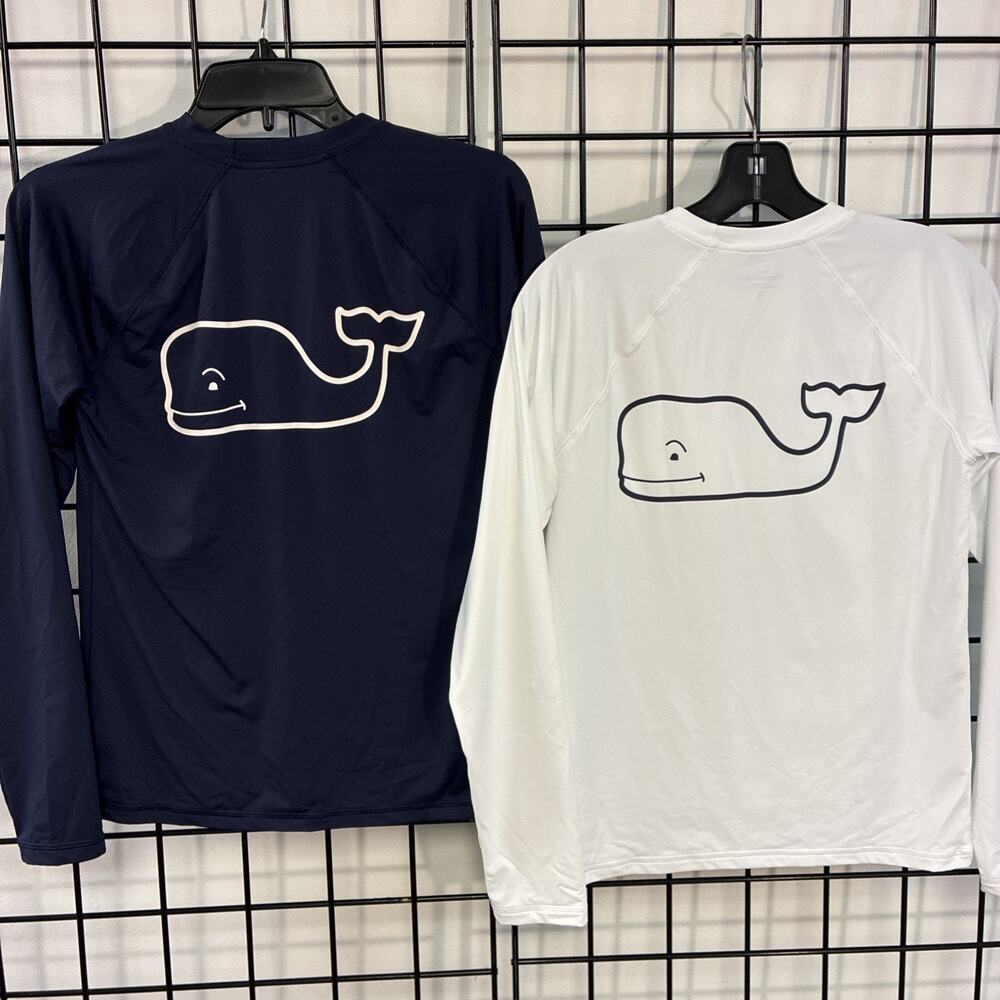 2 Vineyard Vines Kids XL Raglan Rashguard Long Sleeve Sun Protection Shirts